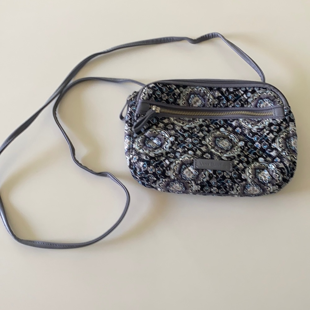 Vera Bradley Light Blue Paisley Crossbody Bag with adjustable strap